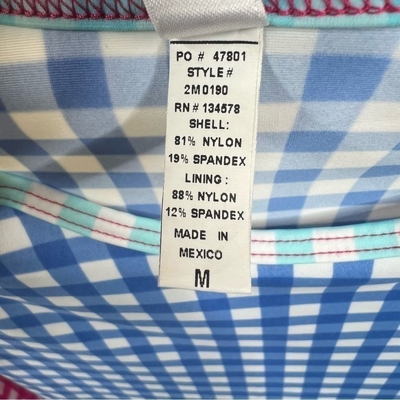 Vineyard Vines Rashguard Kid Girl Swim Shirt Top Swimsuit Coverup Active Gingham - Picture 6 of 11